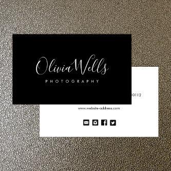 Simple Black Signature Script Social Media Icons