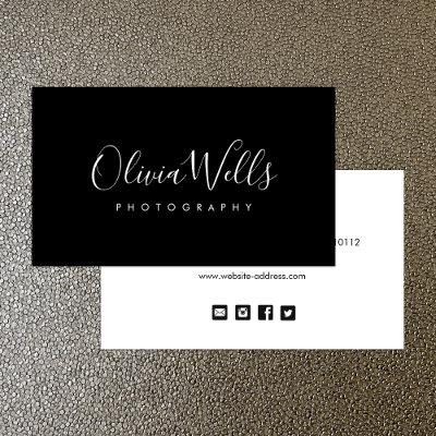 Simple Black Signature Script Social Media Icons