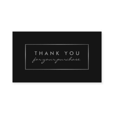 Simple Black & Silver Foil Effect Thank You