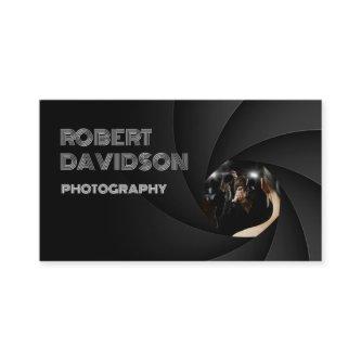Simple Black The Lens Focus Photographer Card