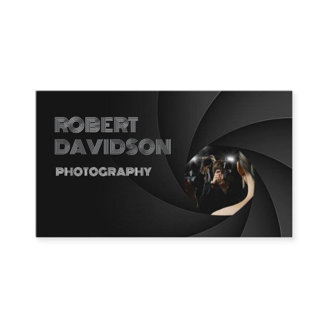 Simple Black The Lens Focus Photographer Card
