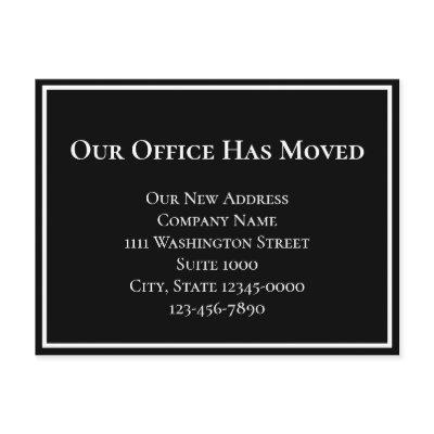 Simple Black White Business Moving Announcement