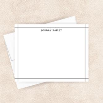 Simple Black White Geometric Modern Professional Note Card