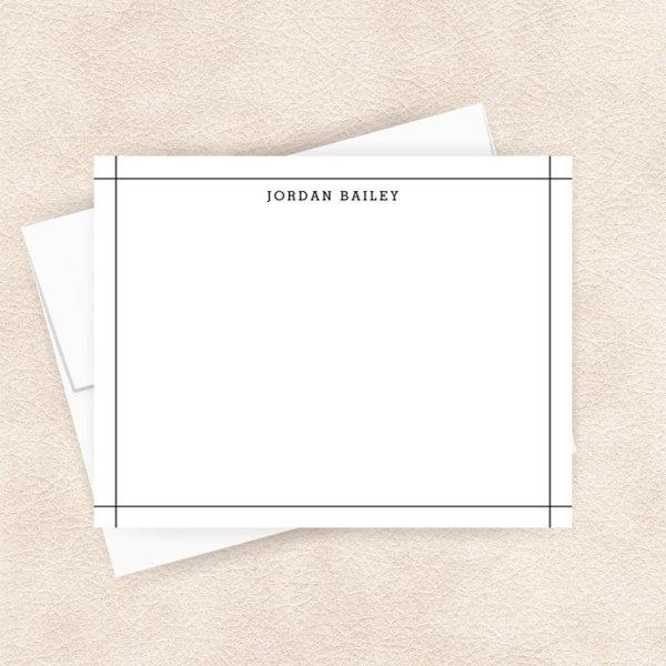 Simple Black White Geometric Modern Professional Note Card