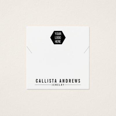 Simple Black White Logo Necklace Display Card