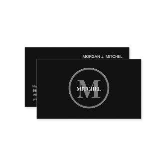 Simple Black White Monogram Modern Professional