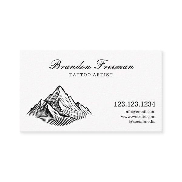 Simple Black & White Mountain Tattoo Artist