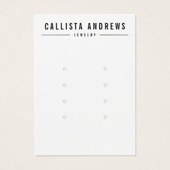 Simple Black White Multiple Earring Display Card