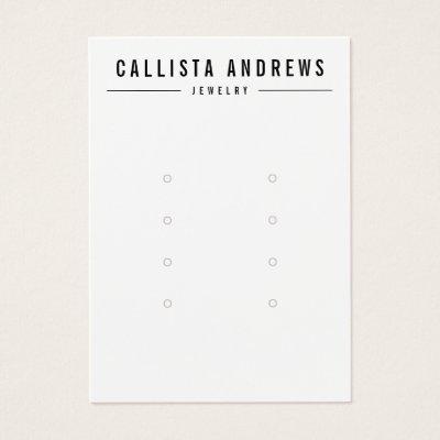 Simple Black White Multiple Earring Display Card