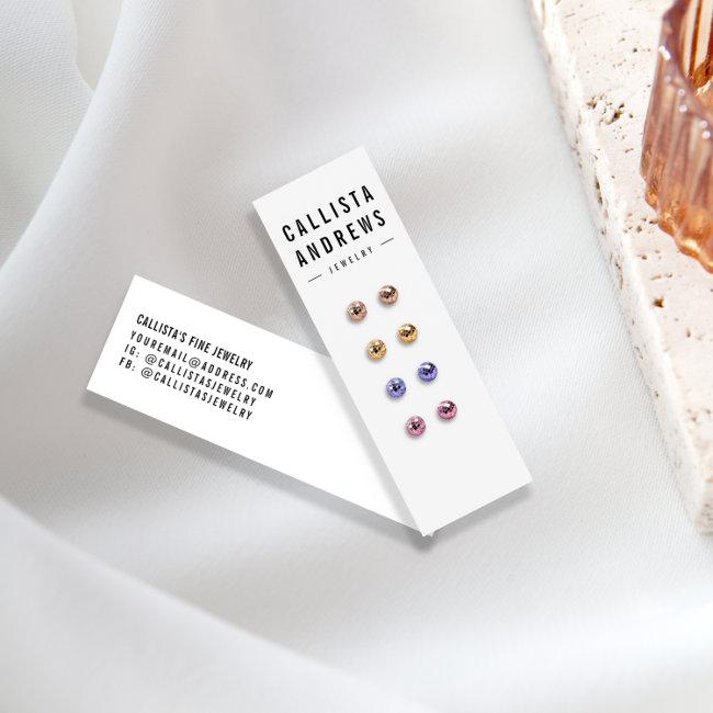Simple Black White Multiple Earring Display Card