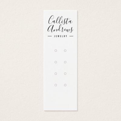 Simple Black White Multiple Earring Display Card