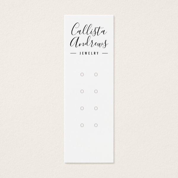 Simple Black White Multiple Earring Display Card