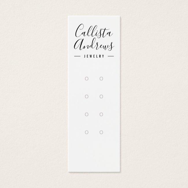 Simple Black White Multiple Earring Display Card