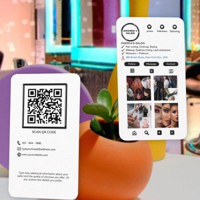 Simple Black White Salon Instagram QR Code Modern