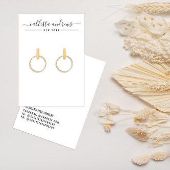 Simple Black White Script Earring Display Card