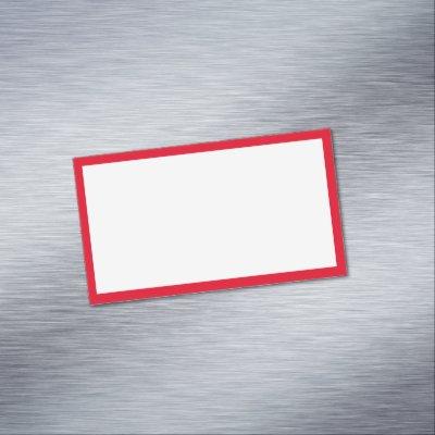 Simple Blank White and Bright Red Border  Magnet