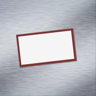 Simple Blank White and Dark Red Border  Magnet