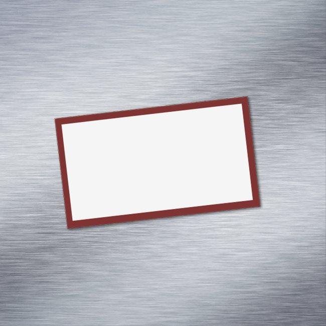 Simple Blank White and Dark Red Border Magnet