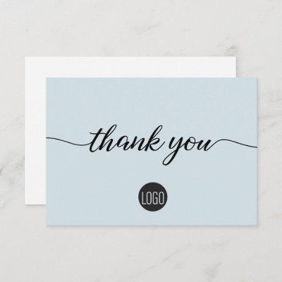 Simple Blue Business Customer Appreciation Thank You Card