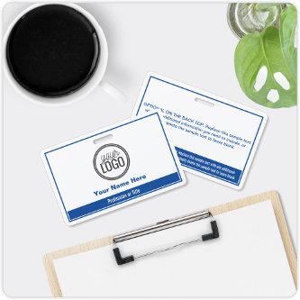 Simple Blue Color Block Professional Name Tag Badge