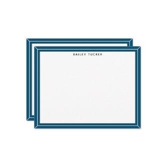 Simple Blue Frame Custom Personal Professional Note Card
