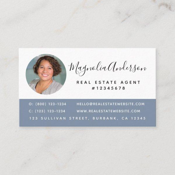 Simple Blue Photo Real Estate Agent