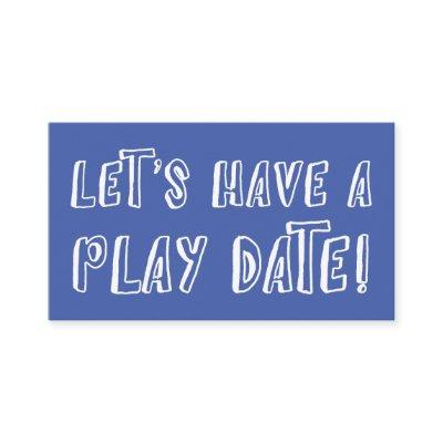 Simple Blue Playful Mommy Play Date Card