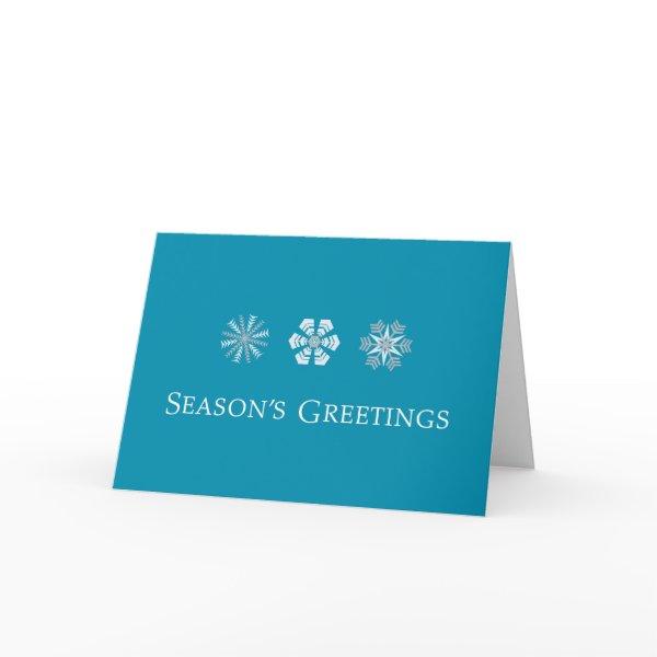 Simple Blue Snowflakes Holiday Card