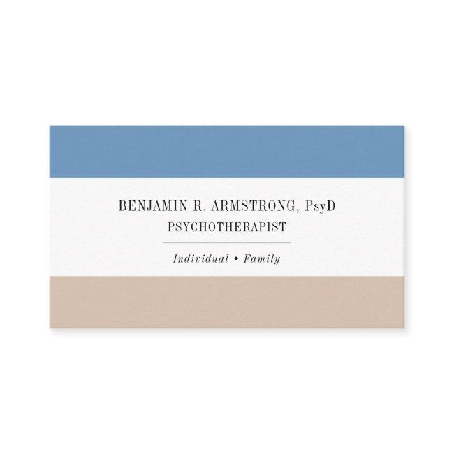 Simple Blue Tan Psychotherapist