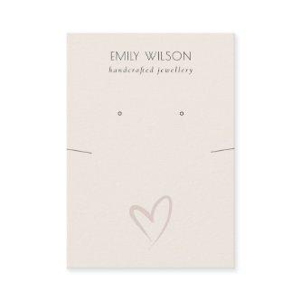 Simple Blush Heart Necklace Earring Display