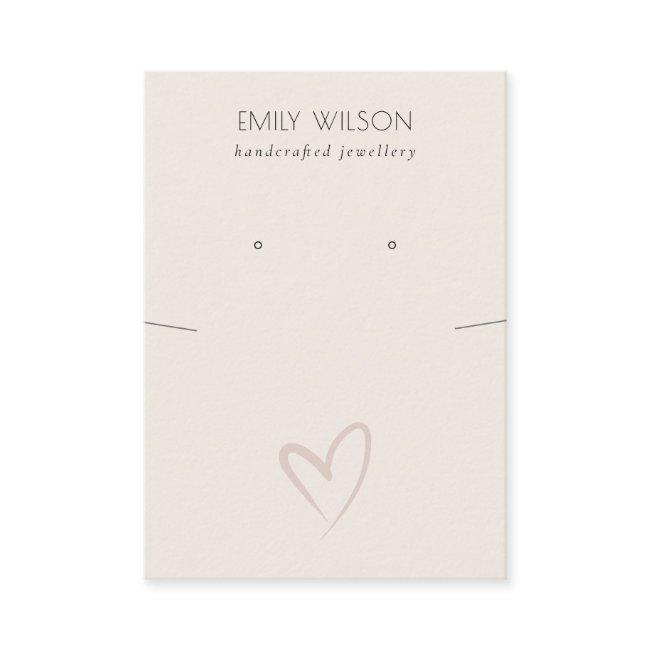 Simple Blush Heart Necklace Earring Display