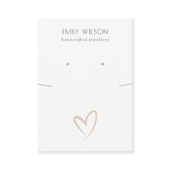 Simple Blush Heart Necklace Earring Display