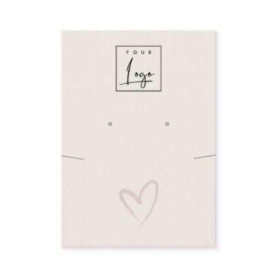 Simple Blush Heart Necklace Earring Logo Display