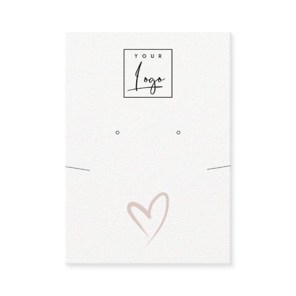 Simple Blush Heart Necklace Earring Logo Display