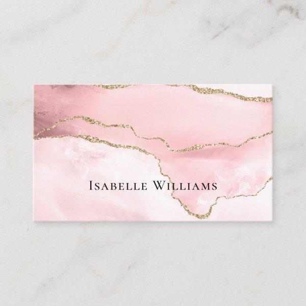 Simple Blush Pink Marble Agate Gold Glitter