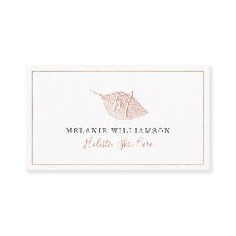 Simple Blush Pink Natural Pressed Leaf Monogram