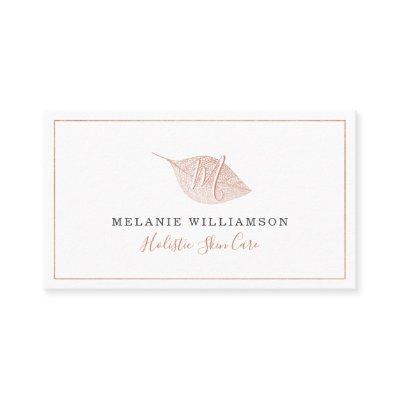 Simple Blush Pink Natural Pressed Leaf Monogram
