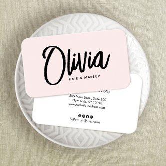 Simple Blush Pink Signature Script Beauty Business