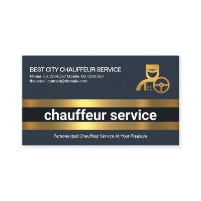 Simple Bold Gold Line Layers Driver Chauffeur