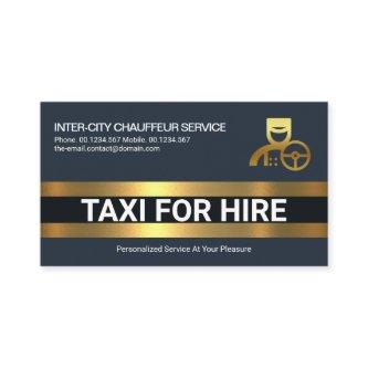 Simple Bold Gold Line Layers Taxi Chauffeur Driver