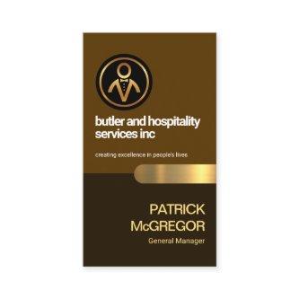 Simple Brown Layers Gold Stripe Butler