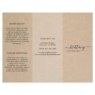 Simple Brown Rustic Business Trifold Brochure
