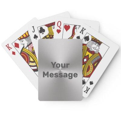 Simple Brushed Metal Look with Name Text Template Poker Cards
