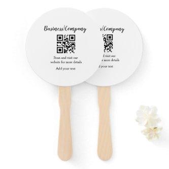 Simple business company website barcode QR add nam Hand Fan