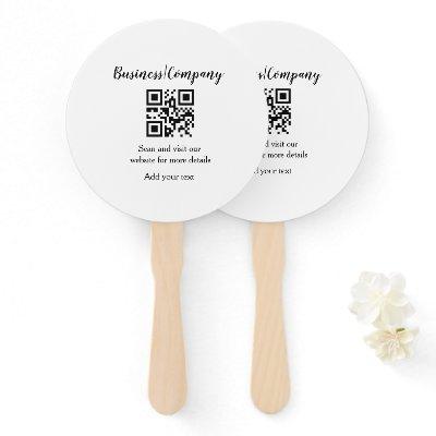 Simple business company website barcode QR add nam Hand Fan