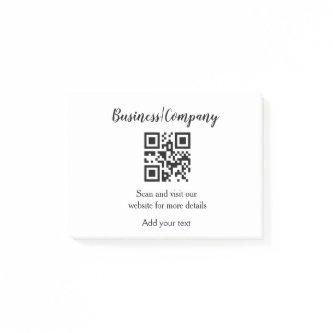 Simple business company website barcode QR add nam Post-it Notes