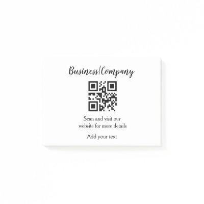 Simple business company website barcode QR add nam Post-it Notes
