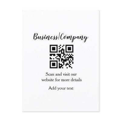 Simple business company website barcode QR add nam Postcard