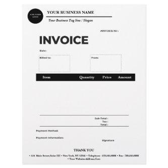 Simple Business Custom Logo Invoice  Letterhead