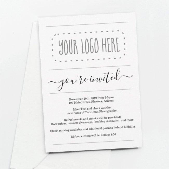 Simple Business Invitation - Add Logo